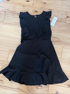 Girls' Black Ruffle Dress